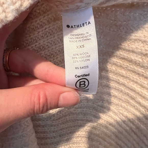 Athleta wool Sierra Crew Sweater in oatmeal size XXS NWT - Picture 6 of 6